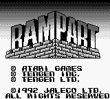 Rampart title screen for GameBoy